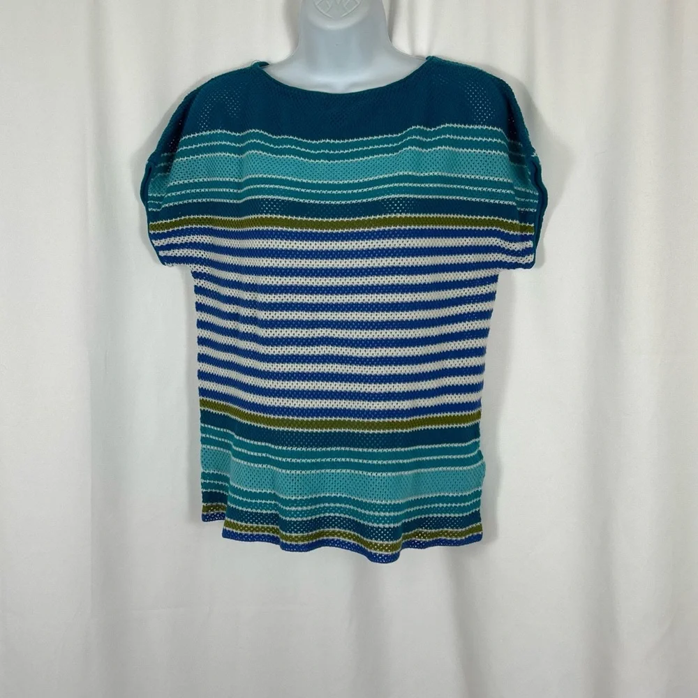 Tommy Bahama Cotton loose weave striped short sleeve shirt S - Picture 1 of 10